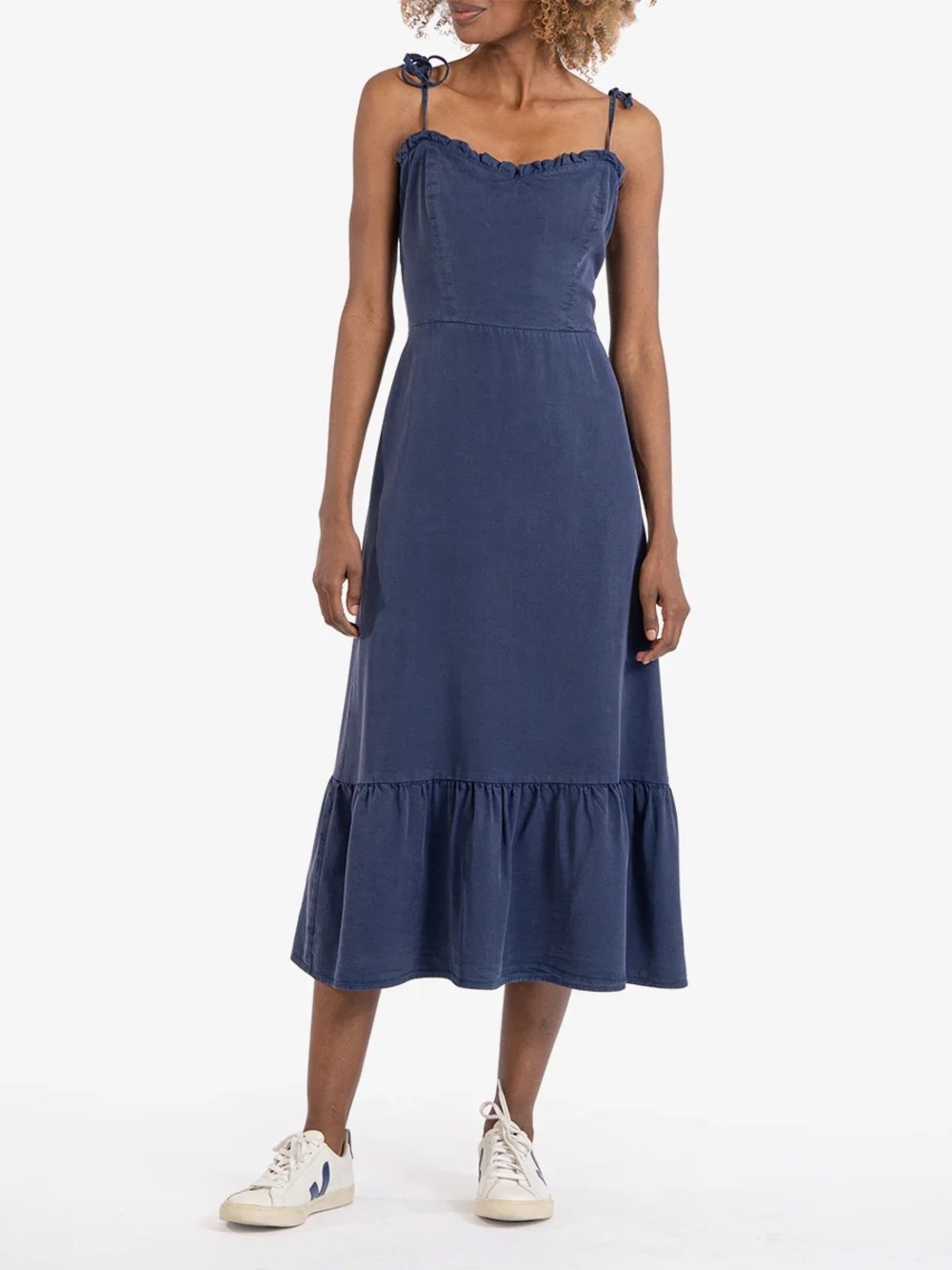Kut from the Kloth Navy Meriah Tiered Maxi Dress